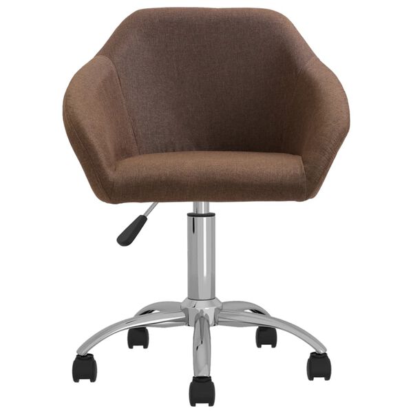 vidaXL Esszimmerst&uuml;hle 2 Stk. Drehbar Braun Stoff