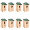 vidaXL Vogelh&auml;user 8 Stk. Holz 12x12x22 cm