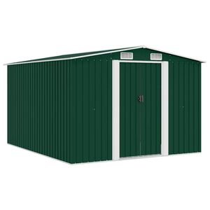 vidaXL Ger&auml;tehaus 257x298x178 cm Metall Gr&uuml;n