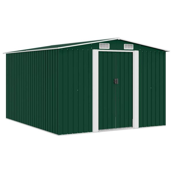vidaXL Ger&auml;tehaus 257x298x178 cm Metall Gr&uuml;n
