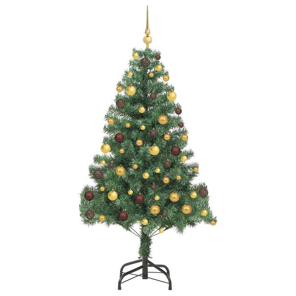 vidaXL Weihnachtsbaum mit 300 LEDs mit St&auml;nder Gr&uuml;n 180 cm PVC