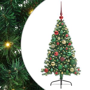 vidaXL K&uuml;nstlicher vorbeleuchteter Weihnachtsbaum Gr&uuml;n 120 cm PVC