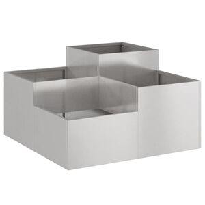 vidaXL Gartenblumentopf Silber 100 x 100 x 48 cm Edelstahl