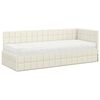 vidaXL Eckbettgestell mit Matratze mit Kopfteil 2 pcs Creme Samt