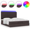 vidaXL Ottoman-Bett mit Matratze & LEDs Dunkelbraun 160x200 cm Stoff