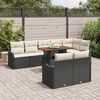 vidaXL Garten-Sofa-Set mit Speicher 9 pcs Schwarz Poly Rattan