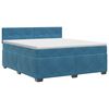 vidaXL Boxspringbett mit Matratze Dunkelblau 140 x 190 cm Samt