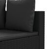 vidaXL 4-tlg. Garten-Sofagarnitur mit Kissen Schwarz Poly Rattan