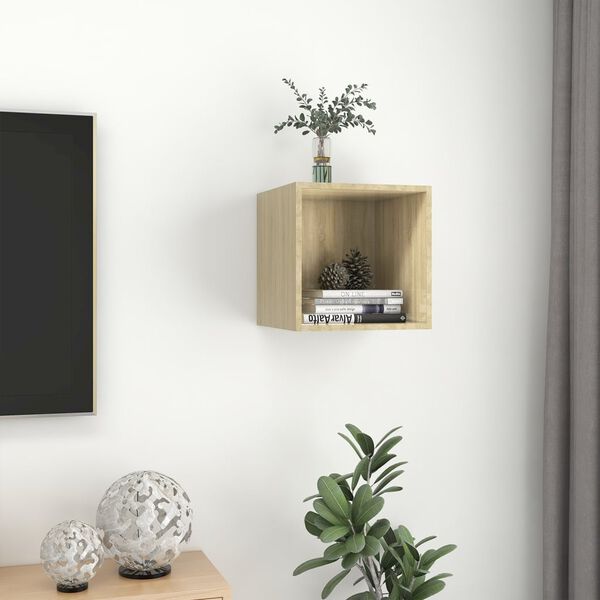 vidaXL Wandschrank Sonoma-Eiche 37x37x37 cm Holzwerkstoff