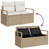vidaXL Garten-Sofa-Set mit Kissen mit Speicher 8 pcs Beige Poly Rattan