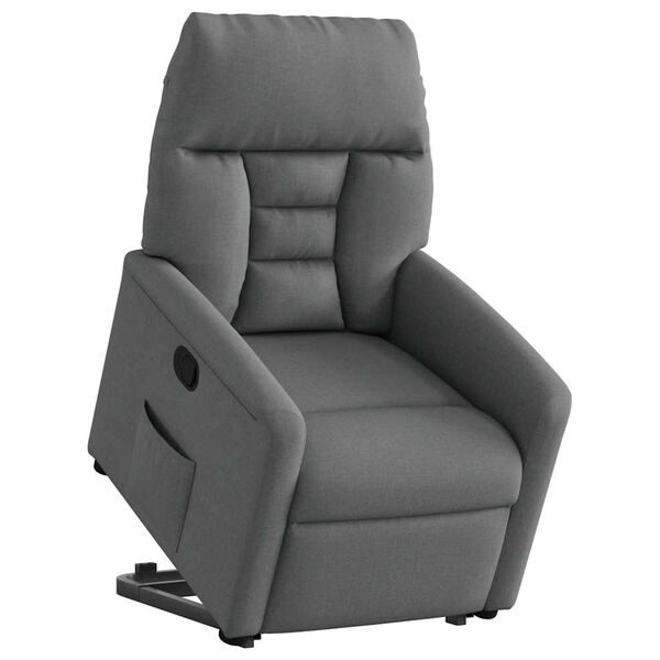 vidaXL Relaxsessel mit Aufstehhilfe Dunkelgrau Stoff