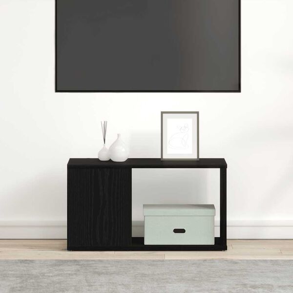 vidaXL TV-Schrank Schwarz Eichen-Optik 60x24x32 cm Holzwerkstoff