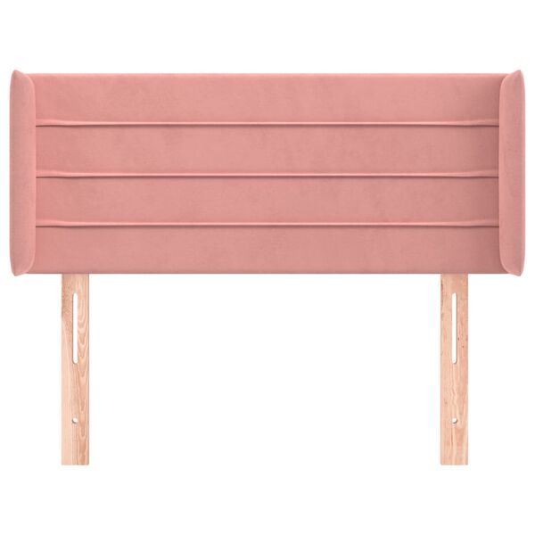 vidaXL Kopfteil mit Ohren Rosa 103x16x78/88 cm Samt