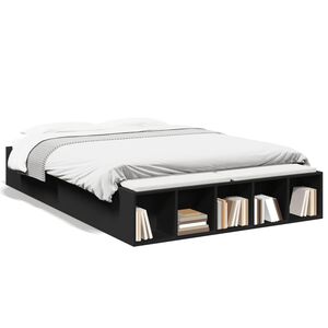 vidaXL Bettgestell Schwarz 120x190 cm Holzwerkstoff
