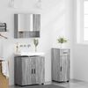 vidaXL Badezimmerm&ouml;bel-Set 3 pcs Graues Sonoma Holzwerkstoff & Metall