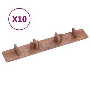 vidaXL Endkappen f&uuml;r Terrassendielen 10 Stk. Braun Kunststoff