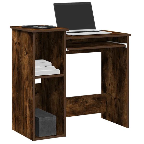 vidaXL Schreibtisch mit Regal R&auml;uchereiche 84x40x78 cm Holzwerkstoff