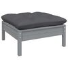 vidaXL 9-tlg. Garten-Lounge-Set mit Kissen Grau Kiefernholz