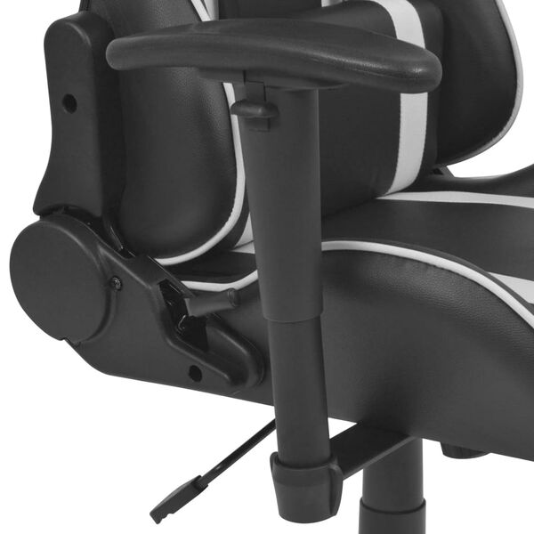 vidaXL Neigbarer Racing-B&uuml;rostuhl Kunstleder Wei&szlig;