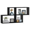 vidaXL Wandregal Hochglanz-Schwarz 100x18x53 cm Holzwerkstoff