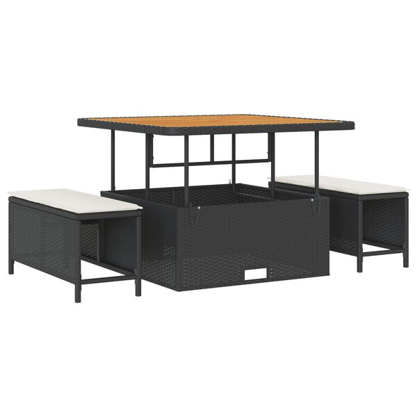 vidaXL Garten-Sofa-Set 13 pcs Schwarz und Creme 100 x 100 x 71 cm