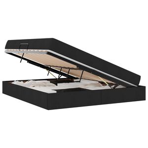 vidaXL Aufbewahrungsbett mit Matratze Schwarz 160 x 200 cm Polyester