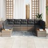 vidaXL Gartensofa-set mit Kissen 9 pcs Grau Poly Rattan