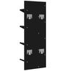 vidaXL Wand-B&uuml;cherregal mit 4 F&auml;chern Schwarz 33x16x90 cm