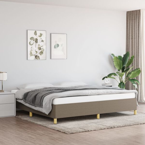 vidaXL Bettgestell ohne Matratze Taupe 200x200 cm Stoff