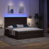 vidaXL Ottoman-Bett mit Matratzen & LEDs Dunkelbraun 180x200 cm Stoff