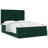 vidaXL Ottoman-Bett mit Matratzen Dunkelgr&uuml;n 140x200 cm Samt