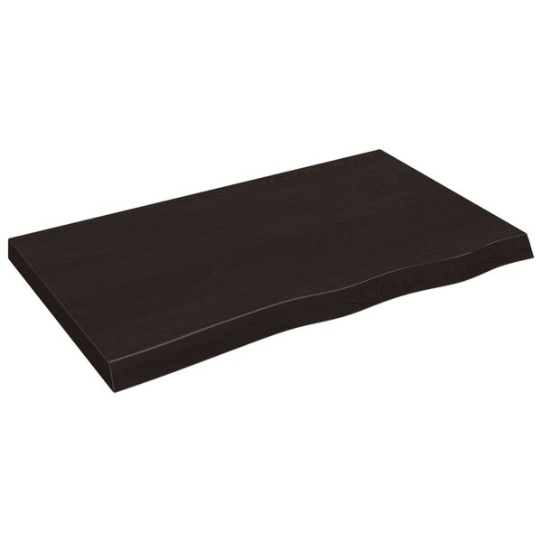 vidaXL Wandregal Dunkelbraun 100x60x(2-6)cm Massivholz Eiche Behandelt