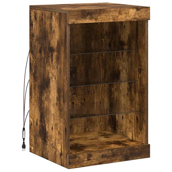 vidaXL Sideboard mit LED-Leuchten R&auml;uchereiche 41x37x67 cm