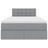 vidaXL Bett mit Stauraum und LED mit LED Hellgrau 120 x 190 cm Stoff