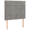 vidaXL Boxspringbett mit Matratze & LED Hellgrau 90x190 cm Samt