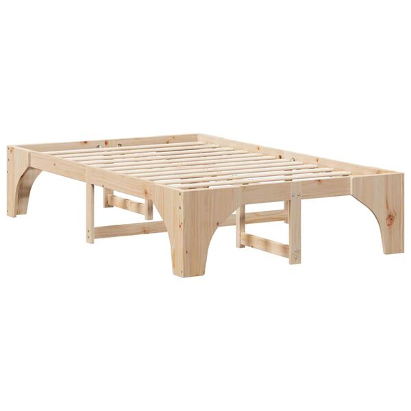 vidaXL Bettrahmen Braun 120 x 200 cm Massives Kiefernholz