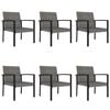 vidaXL 7-tlg. Garten-Essgruppe Poly Rattan Grau