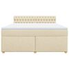 vidaXL Boxspringbett mit Matratze Creme 180x200 cm Stoff
