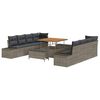 vidaXL Gartensofa-set Grau Poly Rattan