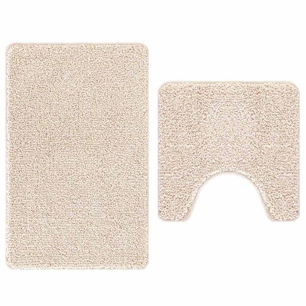 vidaXL Anti-Rutsch Badematten-Set 2 pcs Creme PP