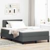 vidaXL Boxspringbett mit Matratze Dunkelgrau 120 x 200 cm Stoff