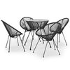 vidaXL 5-tlg. Garten-Essgruppe PVC Rattan Schwarz