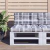 vidaXL Palettenkissen Grau Kariert 70x40x12 cm Stoff