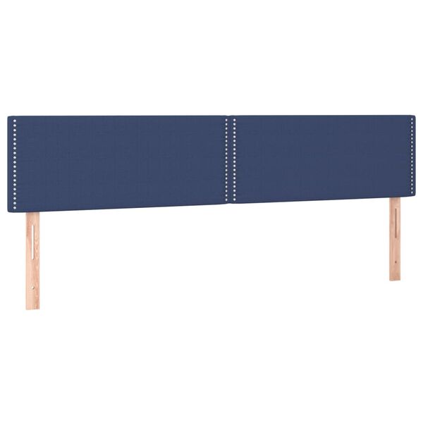 vidaXL LED Kopfteil Blau 200x5x78/88 cm Stoff