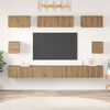 vidaXL TV-Schrankset Wandmontiert 8 pcs Artisan-Eiche Holzwerkstoff