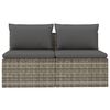 vidaXL Gartensofa 2-Sitzer mit Kissen Grau Poly Rattan