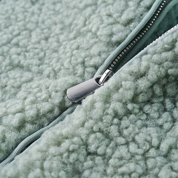 Kinder-Kapuzenjacke Teddy-Kunstpelz Minzgrün 92