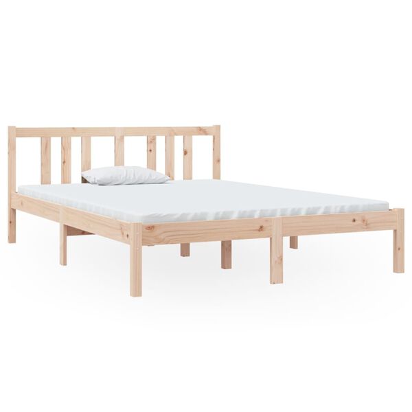 vidaXL Massivholzbett 135x190 cm