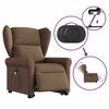 vidaXL Elektrischer Massagesessel mit Aufstehhilfe Braun Stoff