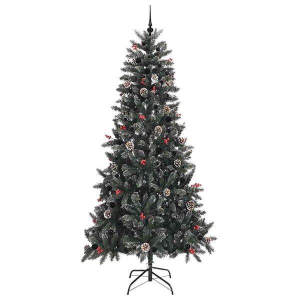 vidaXL K&uuml;nstlicher Weihnachtsbaum Gr&uuml;n 240 cm PVC, Plastik und Stahl